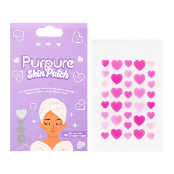 Parches de Acne Forma de Corazon Purpure